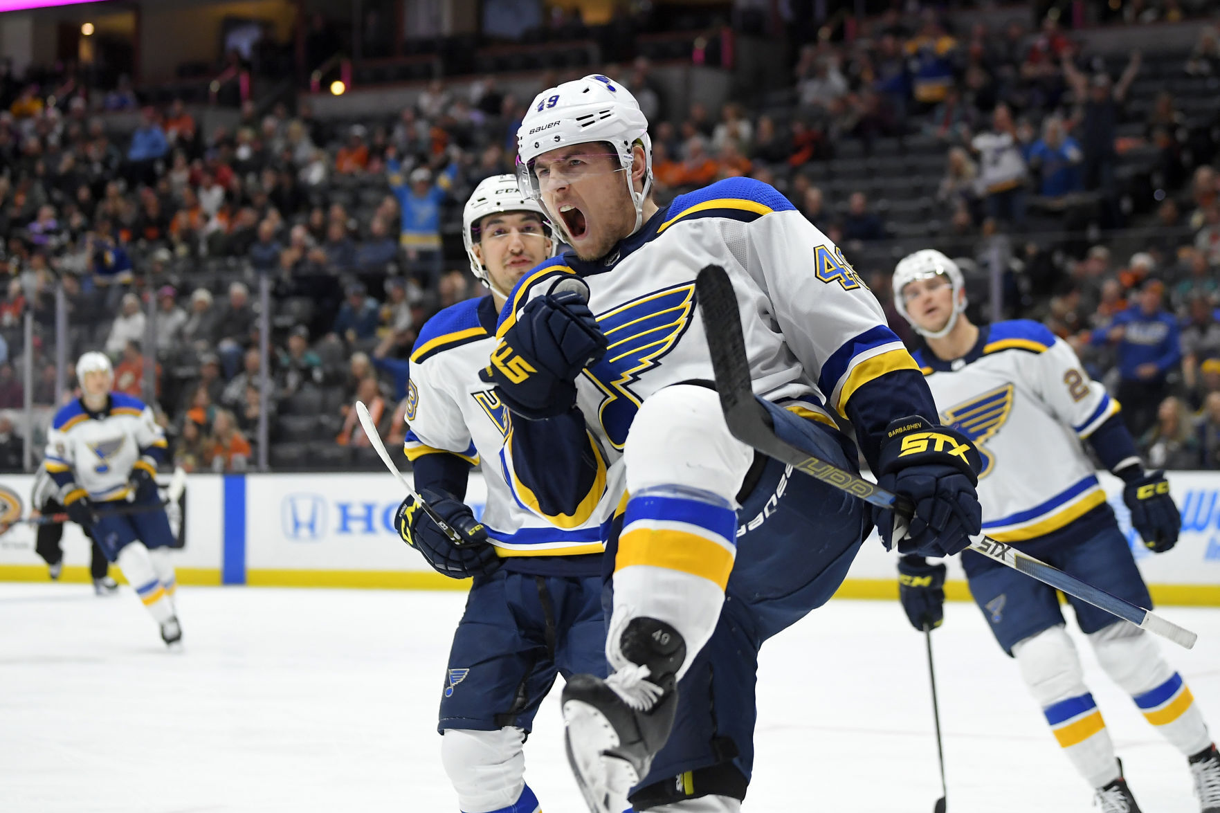 APTOPIX Blues Ducks Hockey